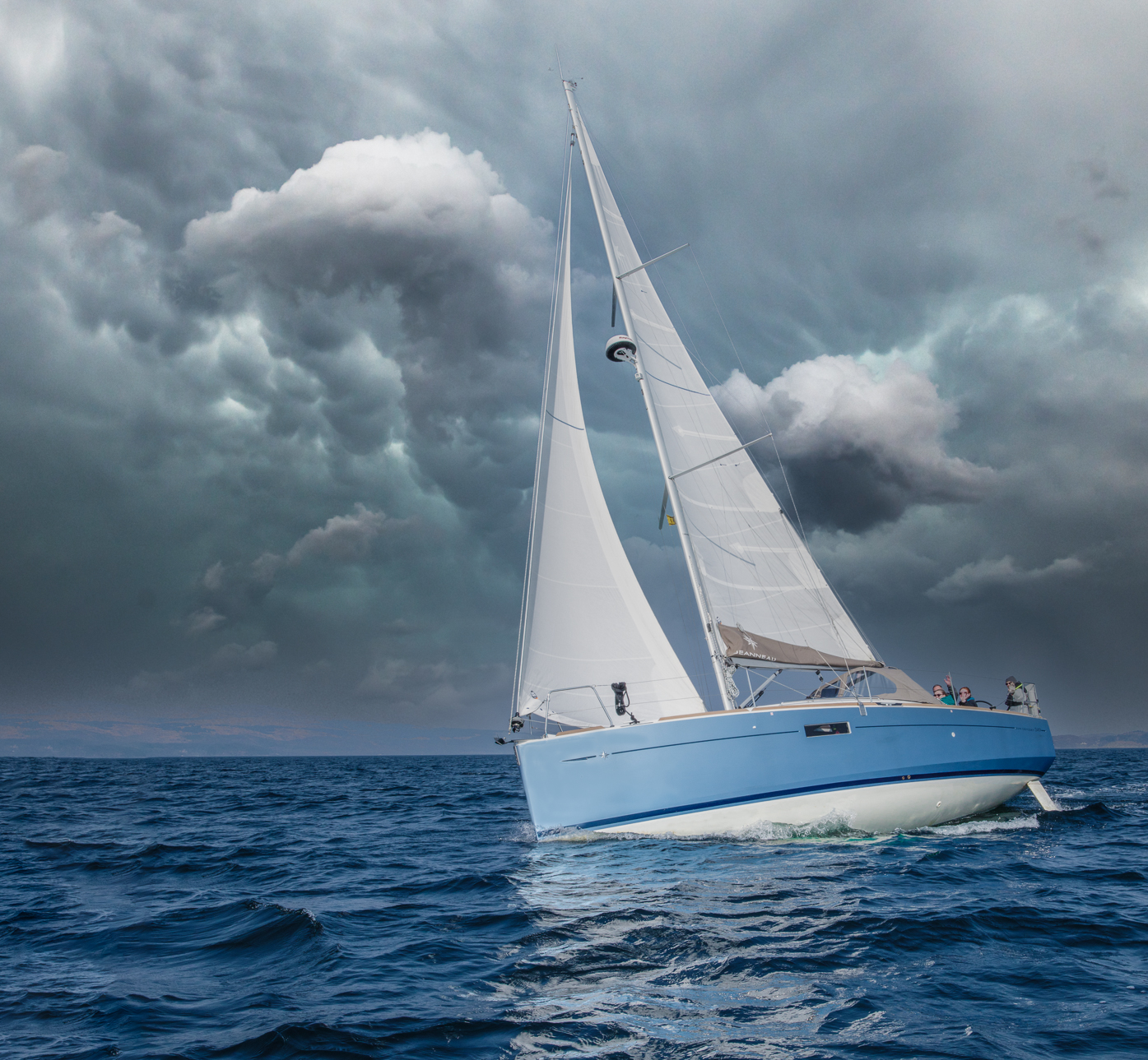 photographer StudioDee transport modelling photo. blue j off the west coast of scotland racing into port ahead of the storm.