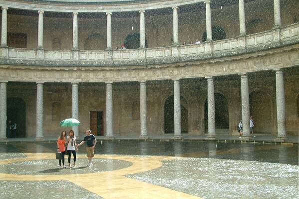 photographer Bitten by the Bug architecture  photo. although the famous part of the alhambra in granada  is the nasrid palaces this lesserknown part the circular courtyard of the palace of charles v is also impressive especially in the pouring rain.