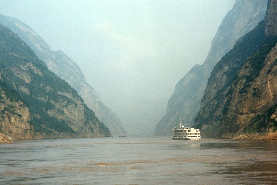 photographer Bitten by the Bug travel  photo. this is the entrance to the three gorges as it was in 1996  an area of outstanding natural beauty it was flooded by the construction the three gorges dam which was completed in 2012  even in 1996 the waters were al
