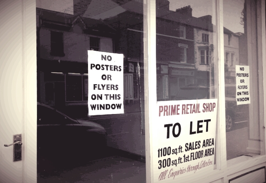 photographer DamoTogYP street  photo. made me laugh and an oxymoron to me but the sad state of many high streets.