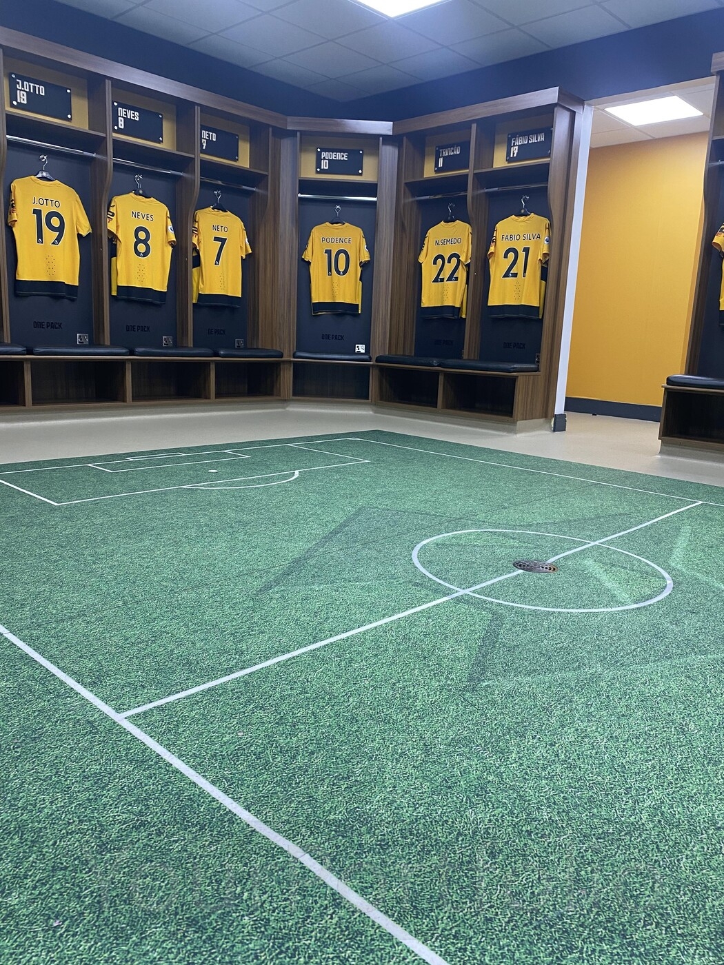 photographer TimLarge sports  photo. wolves home team changing room.
