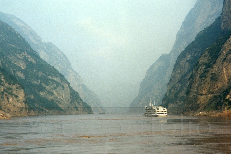 photographer Bitten by the Bug travel  photo. this is the entrance to the three gorges as it was in 1996  an area of outstanding natural beauty it was flooded by the construction the three gorges dam which was completed in 2012  even in 1996 the waters were al